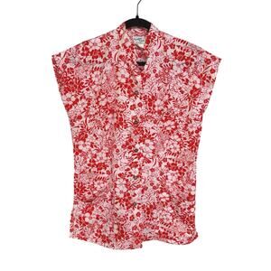 Vtg Paradise Hawaii Red Vacation Beach Lightweight Bloke Surf Shirt Medium